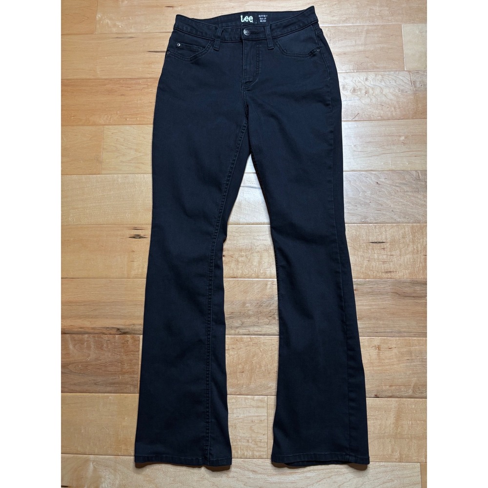 Lee Bootcut Jeans Women 4 Black Regular Fit Mid Rise Denim Pants